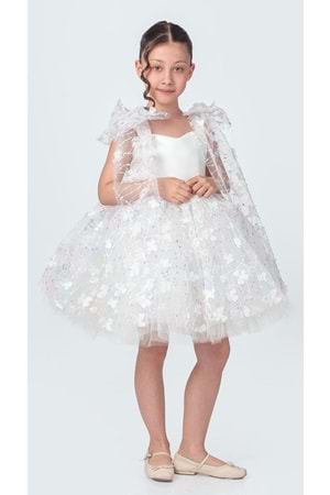 Çiçek Brode Desen İmeros Kız Abiye M00736