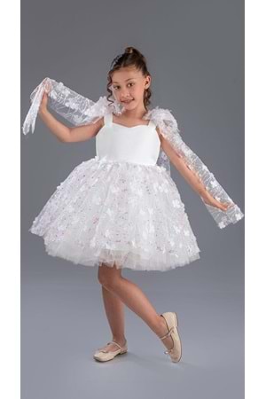 Çiçek Brode Desen İmeros Kız Abiye M00736