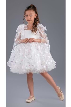 Çiçek Brode Desen İmeros Kız Abiye M00736