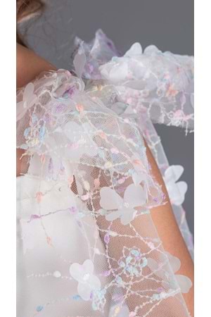 Çiçek Brode Desen İmeros Kız Abiye M00736