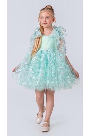 Çiçek Brode Desen İmeros Kız Abiye M00736