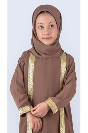 Medine İpek Kumaş Eşarplı Tesettür Namaz Elbise M00742