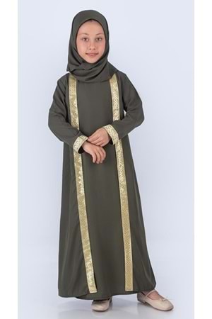 Medine İpek Kumaş Eşarplı Tesettür Namaz Elbise M00742