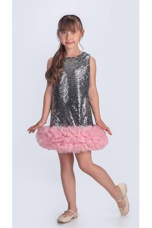 Pul Payet İfestos Taçlı Tütü Çocuk Özel Gün Abiye M00743