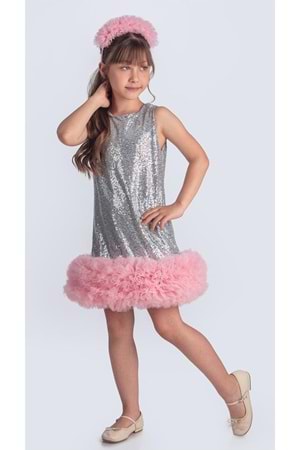 Pul Payet İfestos Taçlı Tütü Çocuk Özel Gün Abiye M00743