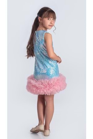 Pul Payet İfestos Taçlı Tütü Çocuk Özel Gün Abiye M00743