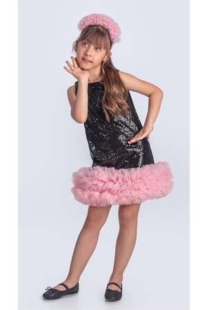 Pul Payet İfestos Taçlı Tütü Çocuk Özel Gün Abiye M00743