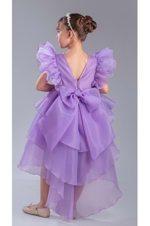 Kız Çocuk Kuyruklu , Taçlı Vragia Abiye Elbise M00745