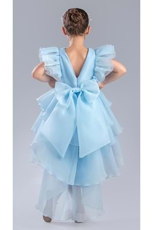 Kız Çocuk Kuyruklu , Taçlı Vragia Abiye Elbise M00745