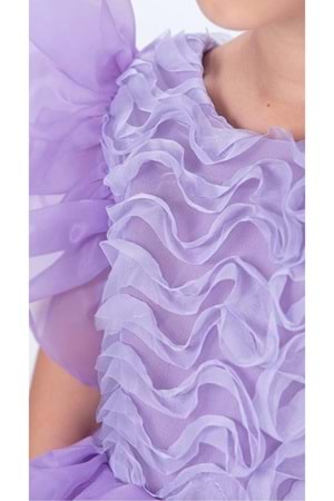 Maronia Kız Çocuk Prenses Model Abiye Elbise - Lila M00746