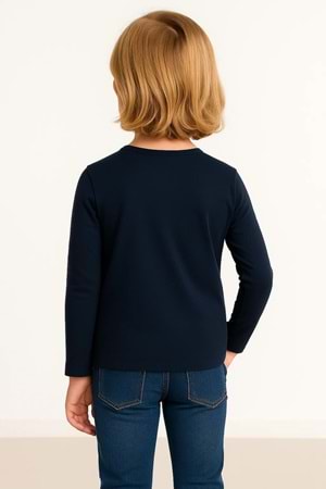 Unisex Çocuk Bisiklet Yaka Uzun Kollu Okul Badi M00748