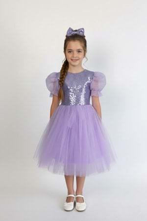 Balon Kol Pul Payet Kız Çocuk Tütü Elbise M00751