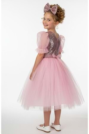 Balon Kol Pul Payet Kız Çocuk Tütü Elbise M00751