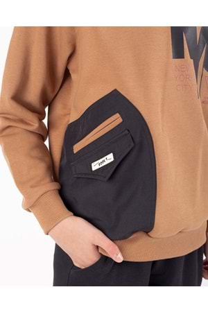 Erkek Çocuk Cep Detaylı Baskılı Eşofman Takımı M00756