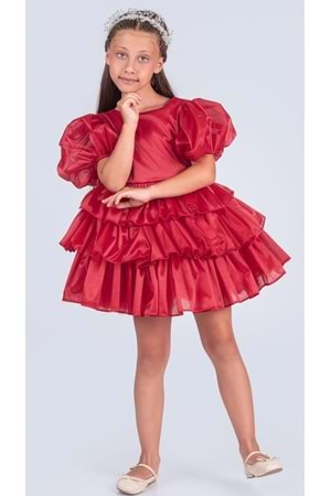 Kız Çocuk Eklenebilir Kuyruk Detaylı, Taçlı Aspendos Abiye Elbise M00758