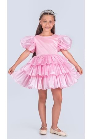 Kız Çocuk Eklenebilir Kuyruk Detaylı, Taçlı Aspendos Abiye Elbise M00758