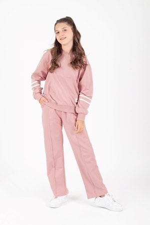 Kız Çocuk Sport Armalı Yan Çıtçıt Detaylı Eşofman Takımı M00759