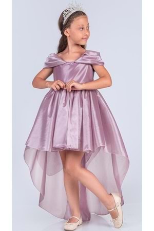 Kız Çocuk Düşük Omuz Detaylı Işıltılı Prenses Elbisesi M00760