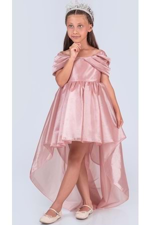 Kız Çocuk Düşük Omuz Detaylı Işıltılı Prenses Elbisesi M00760