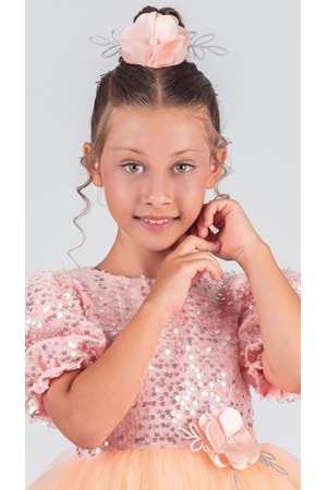 Kız Çocuk Etek Ucu Pullu Venna Abiye Elbise M00761