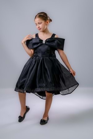 Kız Çocuk Taş Fiyonklu İsalon Elbise M00763