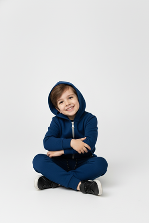 Erkek Çocuk Fermuar Kapamalı Kapüşonlu Mevsimlik Eşofman Takımı M00765