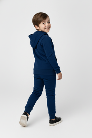 Erkek Çocuk Fermuar Kapamalı Kapüşonlu Mevsimlik Eşofman Takımı M00765