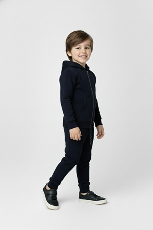 Erkek Çocuk Fermuar Kapamalı Kapüşonlu Mevsimlik Eşofman Takımı M00765