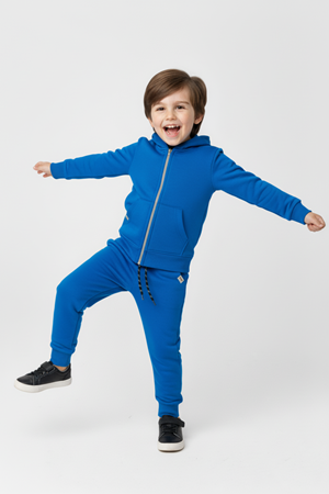 Erkek Çocuk Fermuar Kapamalı Kapüşonlu Mevsimlik Eşofman Takımı M00765