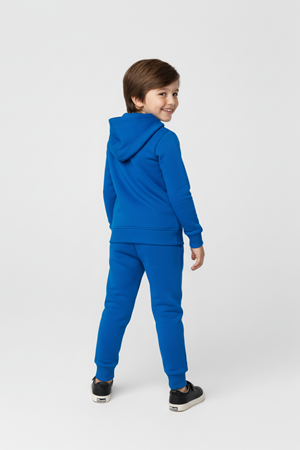 Erkek Çocuk Fermuar Kapamalı Kapüşonlu Mevsimlik Eşofman Takımı M00765