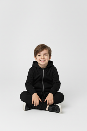 Erkek Çocuk Fermuar Kapamalı Kapüşonlu Mevsimlik Eşofman Takımı M00765