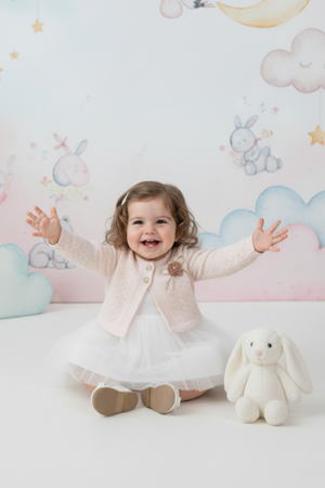 Triko Bolerolu Kız Bebek Elbise M00770