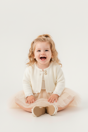 Triko Bolerolu Kız Bebek Elbise M00772