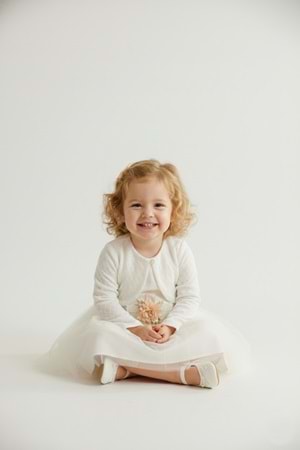 Triko Bolerolu Bel Çiçekli Kız Bebek Elbise M00773