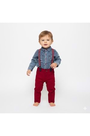 Jeans Gömlek Gabardin Pantolon Erkek Bebek Takımı M00774