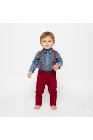 Jeans Gömlek Gabardin Pantolon Erkek Bebek Takımı M00774