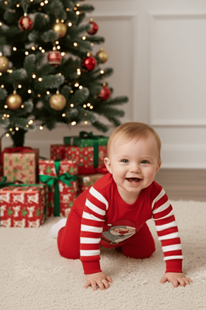 Yılbaşı Temalı Çıtçıtlı Bebek Astronot Tulum M00775