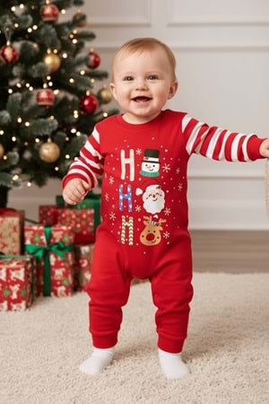 Yılbaşı Temalı Çıtçıtlı Bebek Astronot Tulum M00775