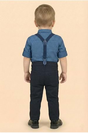 Erkek Bebek Askı Papyon Gömlek Pantolon Takım M00785