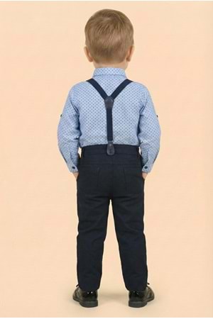 Erkek Bebek Askı Papyon Gömlek Pantolon Takım M00785