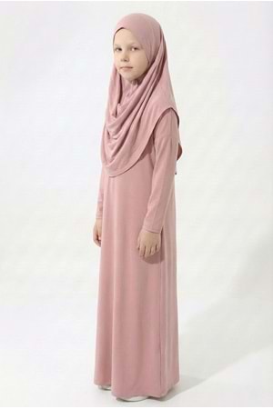 Pratik Başörtülü Kız Çocuk Namaz Elbisesi M00789