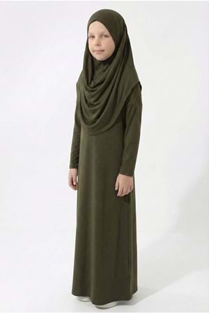 Pratik Başörtülü Kız Çocuk Namaz Elbisesi M00789