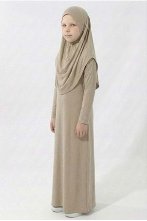 Pratik Başörtülü Kız Çocuk Namaz Elbisesi M00789