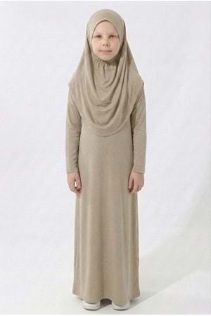 Pratik Başörtülü Kız Çocuk Namaz Elbisesi M00789