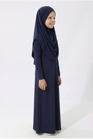 Pratik Başörtülü Kız Çocuk Namaz Elbisesi M00789