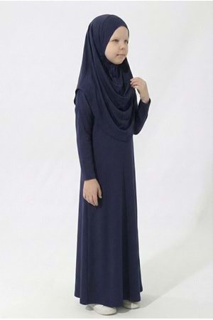 Pratik Başörtülü Kız Çocuk Namaz Elbisesi M00789