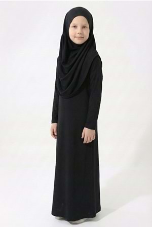 Pratik Başörtülü Kız Çocuk Namaz Elbisesi M00789