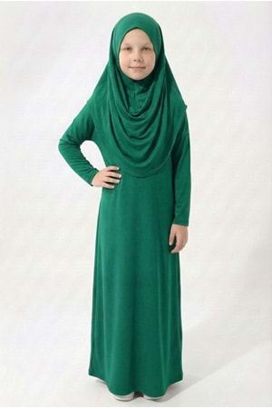 Pratik Başörtülü Kız Çocuk Namaz Elbisesi M00789