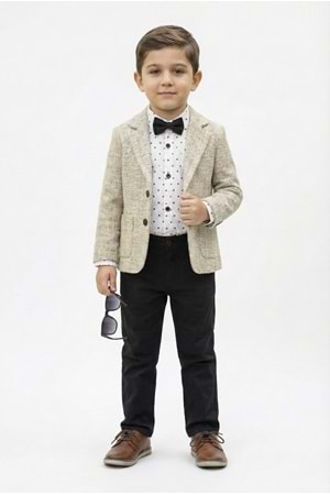 Blazer Ceketli Gömlekli Erkek Çocuk Spor Takım Elbise M00792