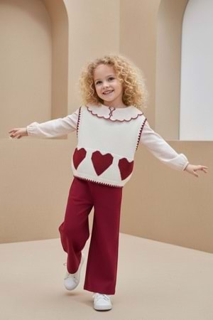 İspanyol Paça Gömlekli Süeterli Kız Takım M00798